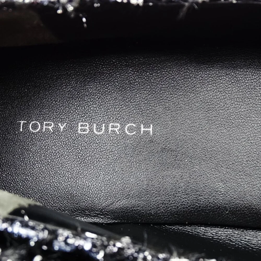 TORY BURCH Minnie Travel Fabric Ballet Flats with Metal Logo Size 8.5 - Picture 5 of 10